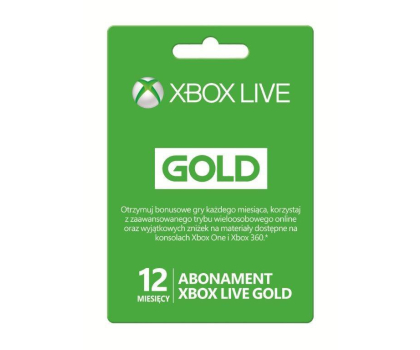 Kod cyfrowy Microsoft 12 miesięczny abonament Xbox Live Gold